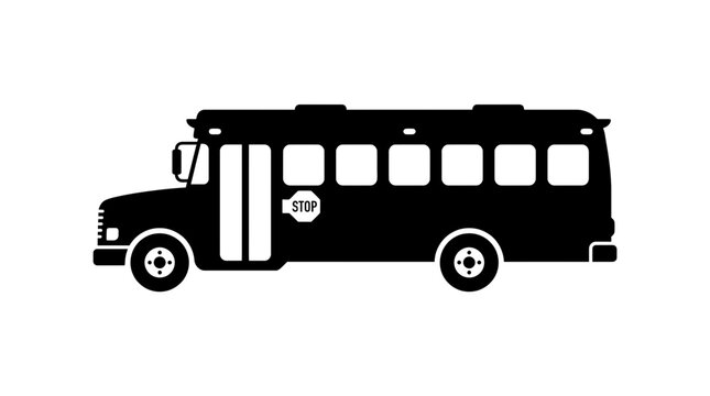 Black silhouette of a school bus.