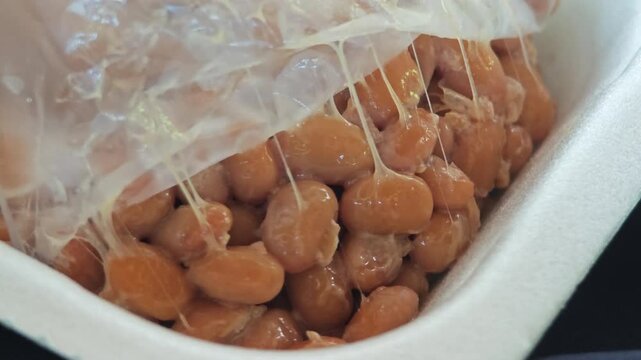 Japanese Natto, fermented soy beans.