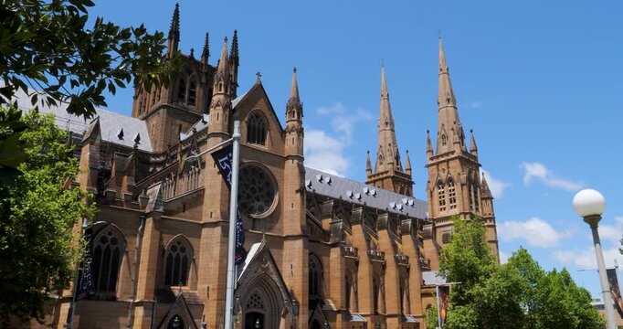 Beautiful Gothic style of St Mary's Cathedral from Sydney, Australia.