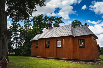 Fototapeta premium St. George's Church in Krzyczewo over the Bug River in Poland