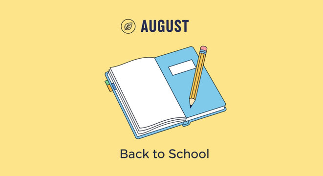 Back to school notebook and pencil.