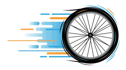 Fototapeta premium bicycle wheel speed motion