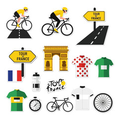 Tour de France cycling illustration set © Azrha