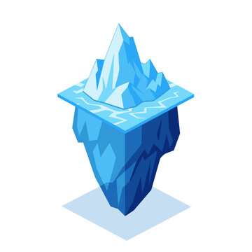 Isometric Blue Iceberg 3D Graphic