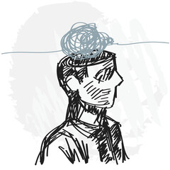 Naklejka premium Intricate Problem Complication Cognitive Dilemma Vector Sketch