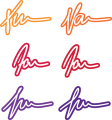 Fototapeta premium colorful signatures on white background