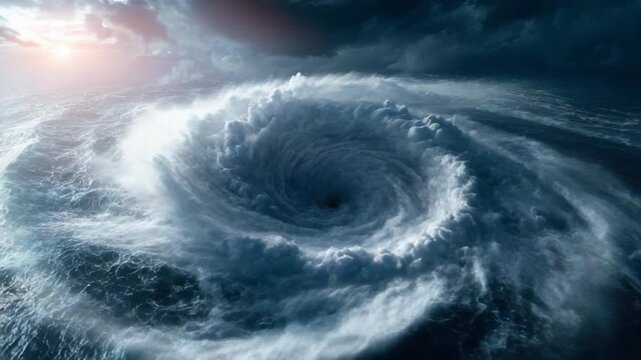 A Dramatic Transformation of a Whirlwind Over Oceanic Waters Captured in Two Striking Frames Showing the Power and Beauty of Nature in Motion