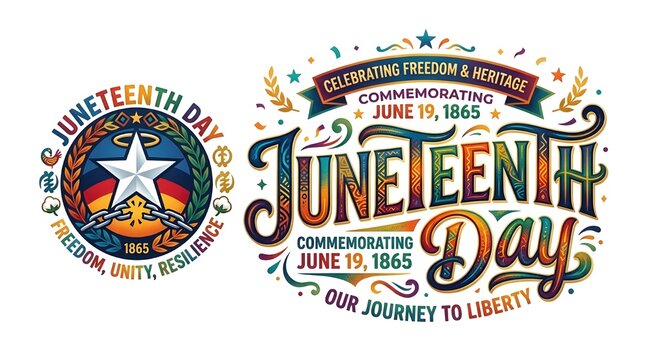 Juneteenth Day Celebrating Freedom and Liberation Poster Vibrant Juneteenth Commemoration Graphic with Pan-African Colors June 19th Freedom and Unity Celebration Banner