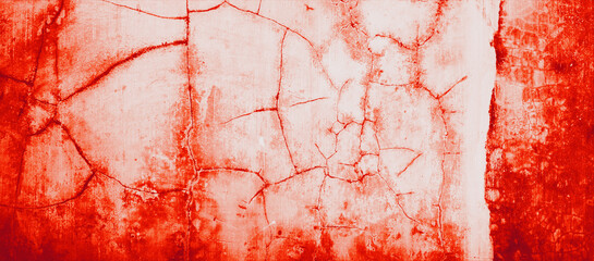 Fototapeta premium Cracked white concrete with vivid crimson color perfect for backgrounds, textures, design projects, and artistic creations in various mediums.