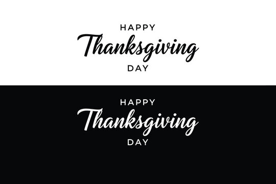 Thanksgiving day typography design black and white split screen festive greeting