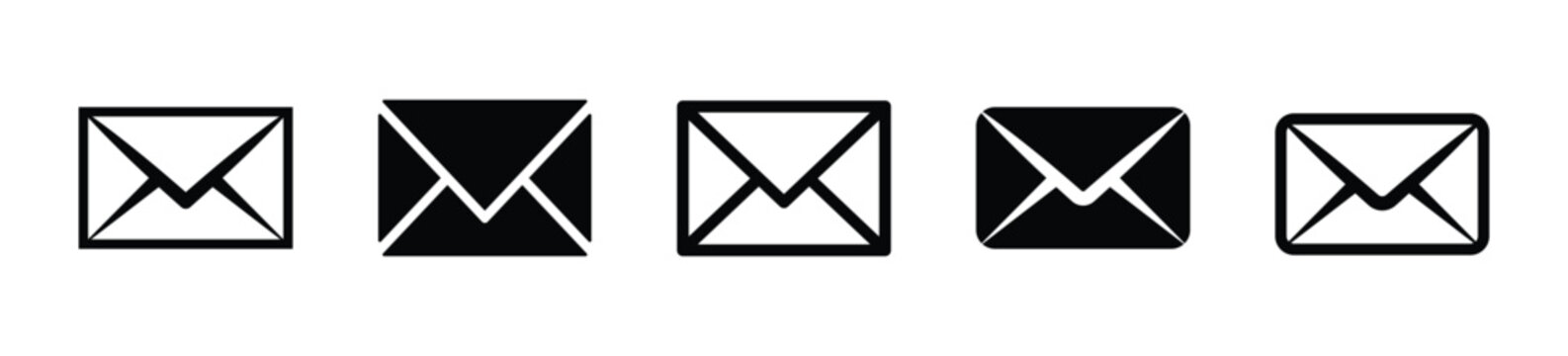 Email icon set. Set of mail , envelope and communication icon - Stock Vector 