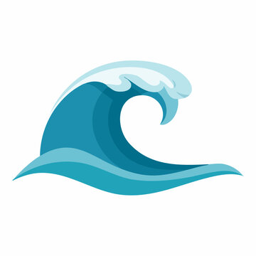 Stylized Blue Ocean Wave Illustration