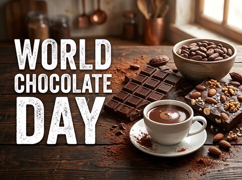 World chocolate day sweet flat lay arrangement with assorted cocoa treats
