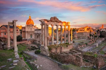 Roman Forum, Rome, Italy. Cityscape image of historical site Roman Forum located in Rome, Italy at beautiful sunset. © rudi1976