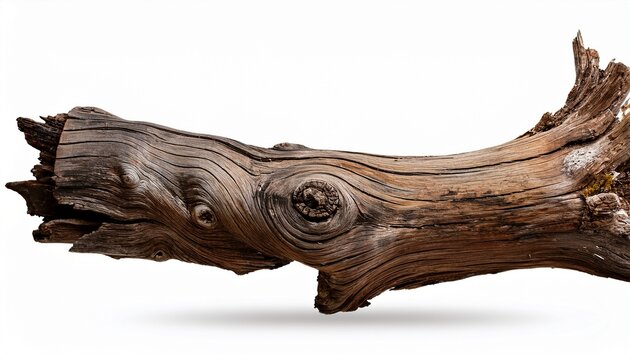 Rustic Wood Branch Weathered Driftwood Or Willow Log Isolate Broken Tree Branches With Detached Bark
