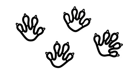 Animal Paw Prints Illustration on White Background. © Hasyim