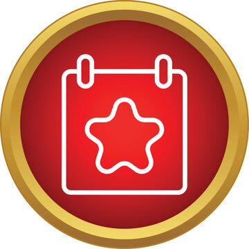 Calendar icon with a red star symbolizing an important or memorable day