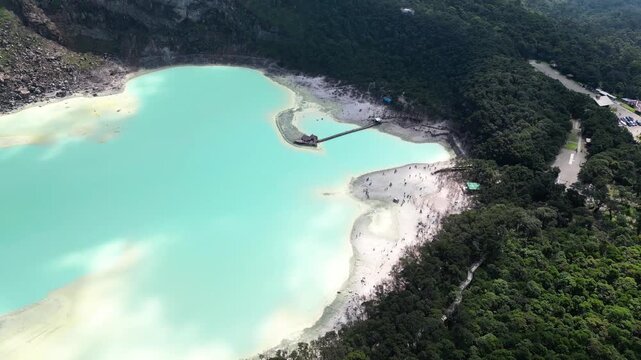 Kawah Putih (White Crater) is an acid lake in Bandung, Indonesia