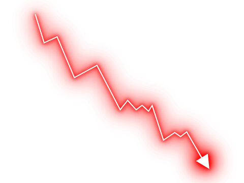 Red Falling Stock Market Transparent PNG, Financial Crisis Downtrend Graph PNG, Business Loss Analytics Transparent PNG