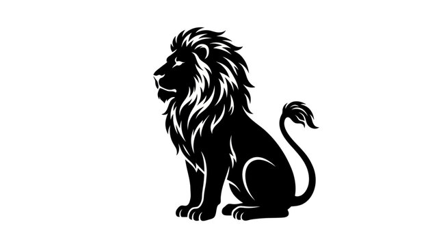 Majestic Lion Silhouette Vector Illustration