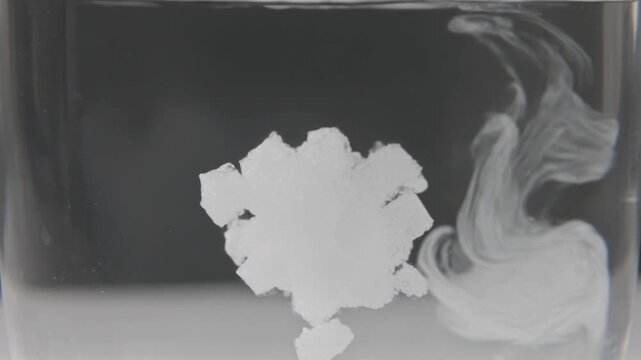 Sugar Dissolving in Water Slow Motion Macro Close-Up, Crystal ASMR Satisfying Cinematic