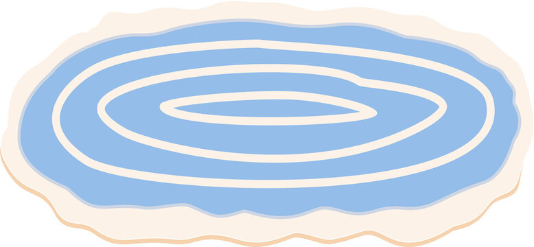 Blue Round Rug Mat Illustration