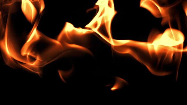 Dancing flame curtain with dramatic movement stage pyro team rehearses Filmed on a high-speed camera at 1000 fps.