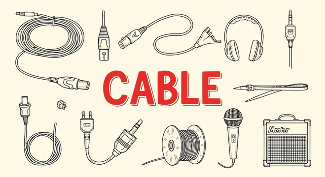 Electronics cable and connector types.