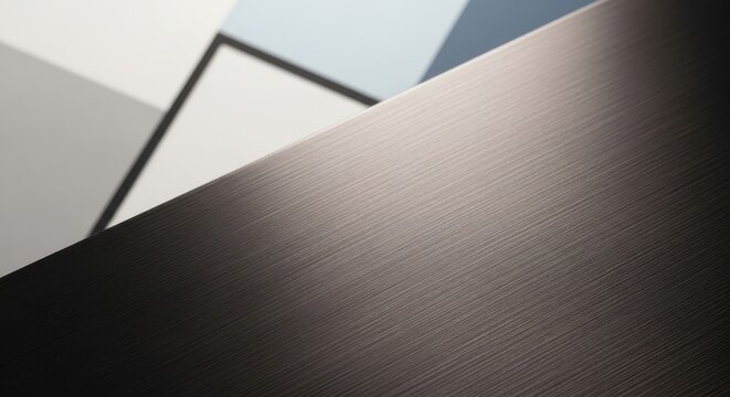 Close-up View of a Brushed Anodized Aluminum Surface with Geometric Accents