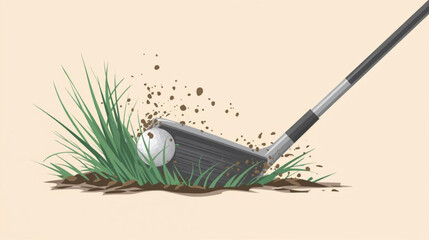 illustration of a golf club hit golf ball © Pemuda
