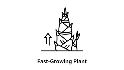 Fototapeta premium Fast-growing plant icon depicting rapid botanical development with development agriculture evolution progress increase environment illustration cultivation gardening botanical seedling