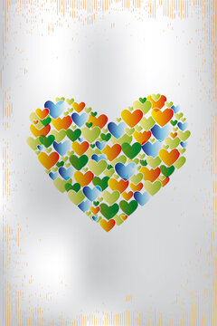 Abstract colorful hearts illustration named colors of love
