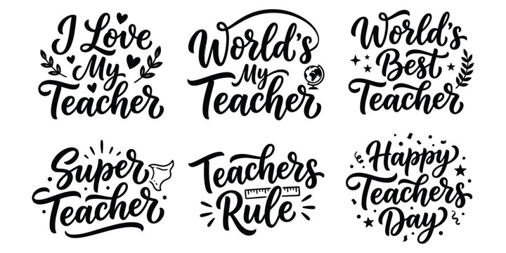 Teacher appreciation hand lettered quotes collection for gifts and classroom decor