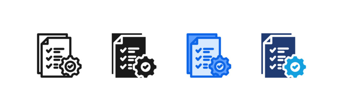 Standardize Review Document icon concept with flat Black White Background. Vector illustration.