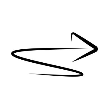 Hand drawn zigzag arrow sketch