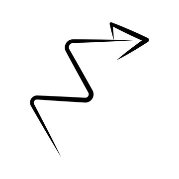 Abstract curved arrow with flowing tail