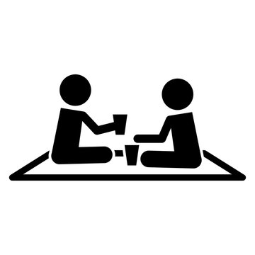 Picnic area vector silhouette signage