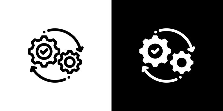 Lean Management Audit Circles icon concept with flat Black White Background. Vector illustration.