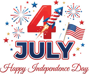 Obraz premium Vibrant 4th of july celebration with fireworks and american flag
