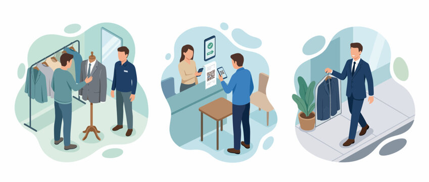 Modern Retail Clothing Experience with Touchless QR Payment