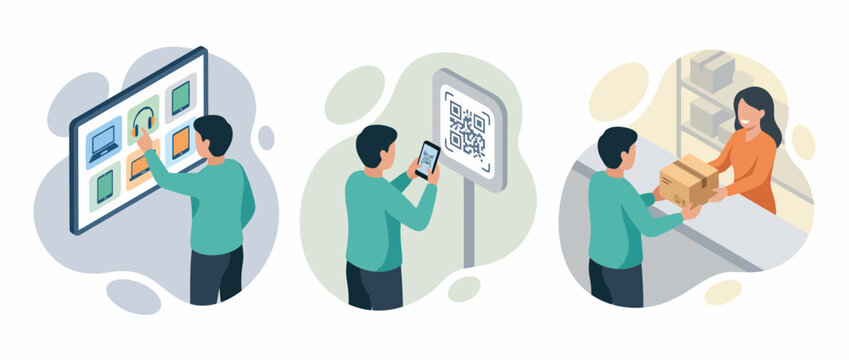 Modern Retail Experience with QR Code Payment and Order Pickup