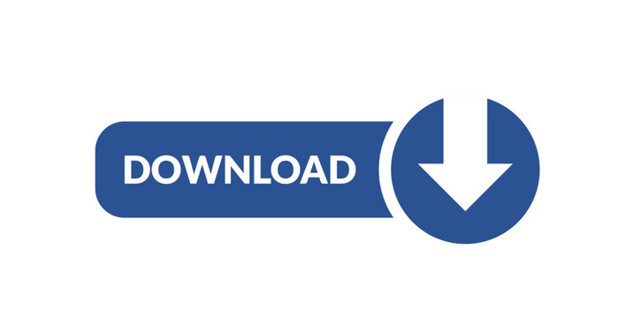 Download button with arrow flat vector illustration