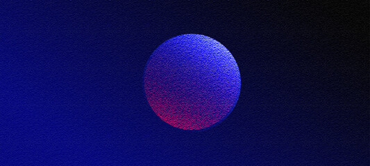 Naklejka premium Neon futuristic 3d sphere of blue and purple glowing digital waves and particles blue glowing light bulb egg on blue background