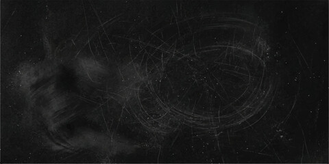A dark, textured chalkboard surface with faint chalk marks and circular scribbles, suggesting a space for learning or creative thought. © DAKU MOHARAJ