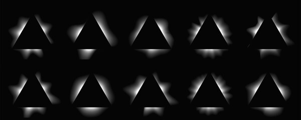 Obraz premium Set of triangle illuminate light frames