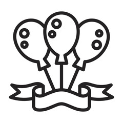 Obraz premium Celebration Party Icon - Black Outline
