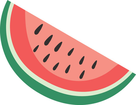 Watermelon slice. Concept of healthy lifestyle and ripe fruits. hand drawn minimal flat Vector cartoon illustration