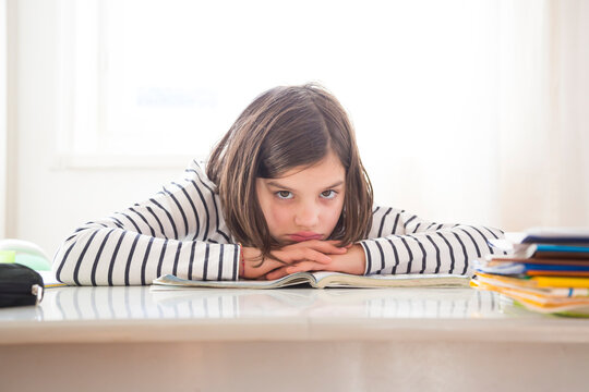 Girl doing homework