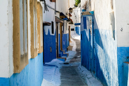 Morocco, Rabat, narrow alley