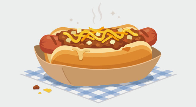 chili dog vector street food